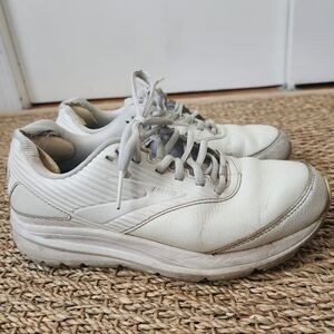 White Brooks Leather Walking Shoes Sneakers 7.5